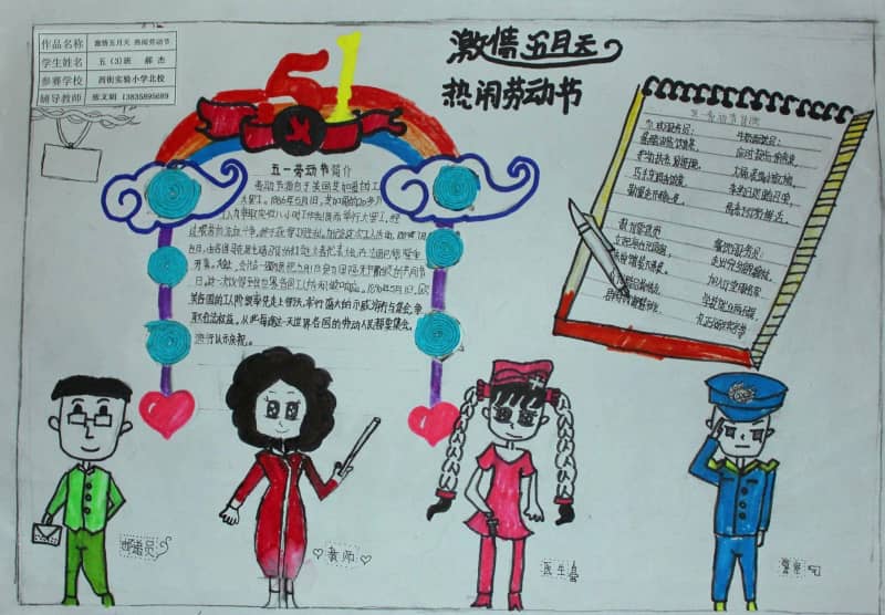 激情五月天 热闹劳动节手抄报图片 15张劳动节手抄报