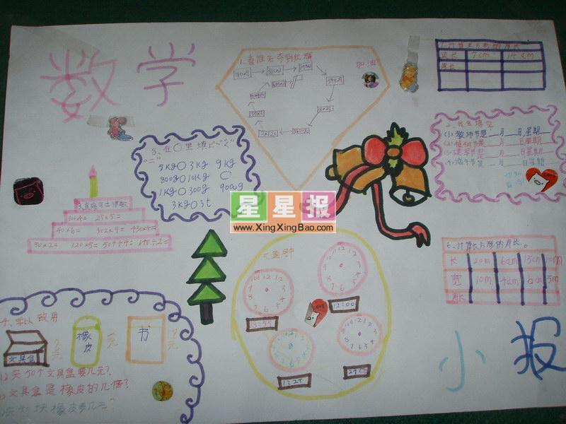 一年级数学手抄报作品 16张数学手抄报