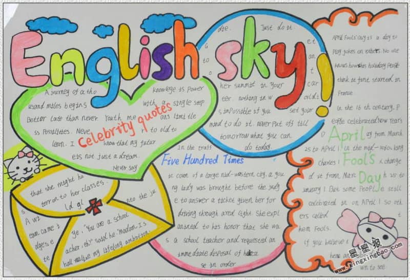 EnglishSky手抄报内容 13张英语手抄报