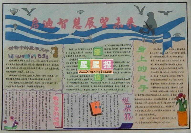 《启迪智慧展望未来》手抄报 16张数学手抄报