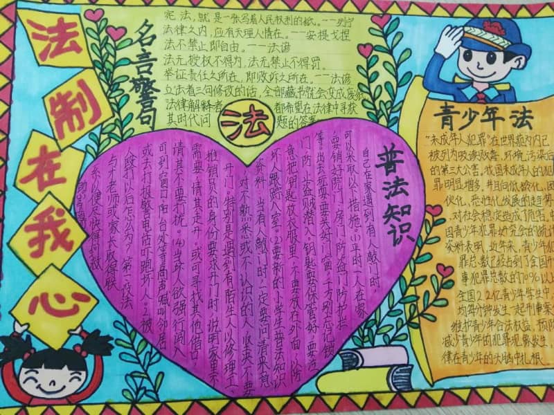 法制在我心手抄报内容 15张法制手抄报