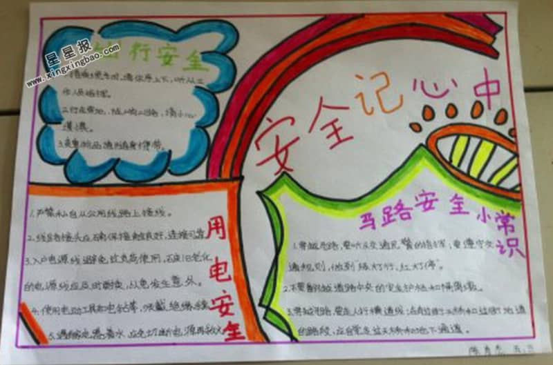 安全记心中手抄报图片 13张安全手抄报