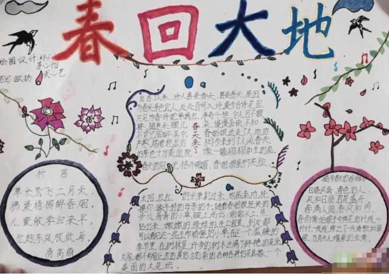 春天的手抄报六年级 春回大地 10张春天手抄报