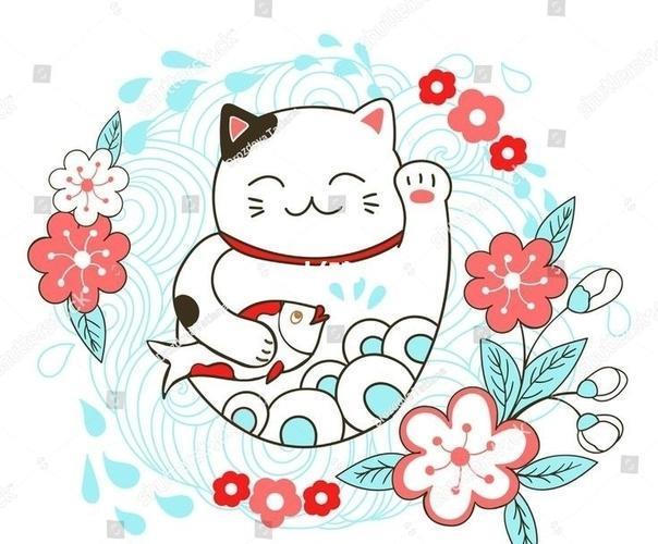 招财猫纹身手稿2#_纹身_招财猫_文化_绘画