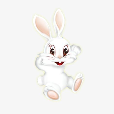 卡通手绘可爱小动物小兔子英文字母
