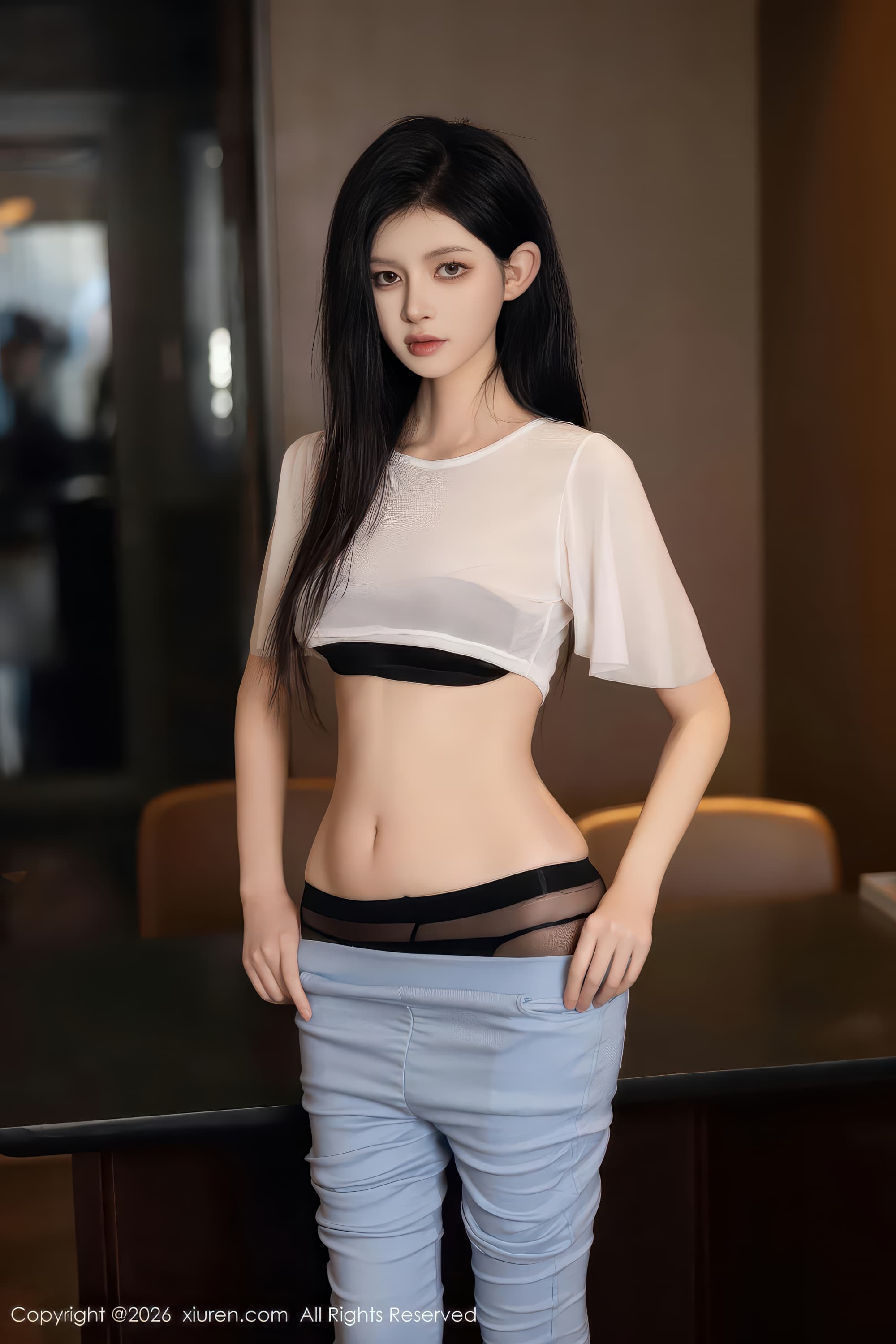 苗条女神沈如斯细腰美腿黑丝高清写真