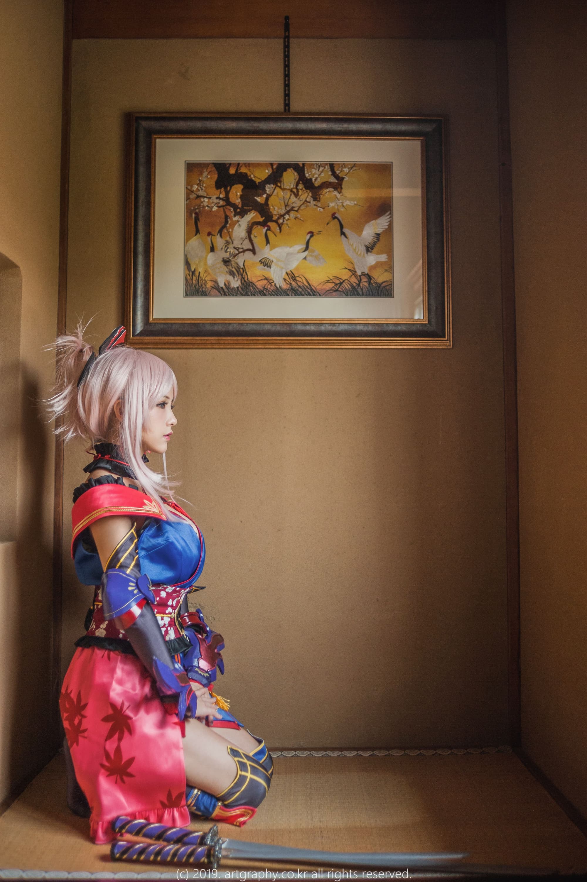 人气美少女夏美酱cosplay宮本武蔵内衣美臀高清写真