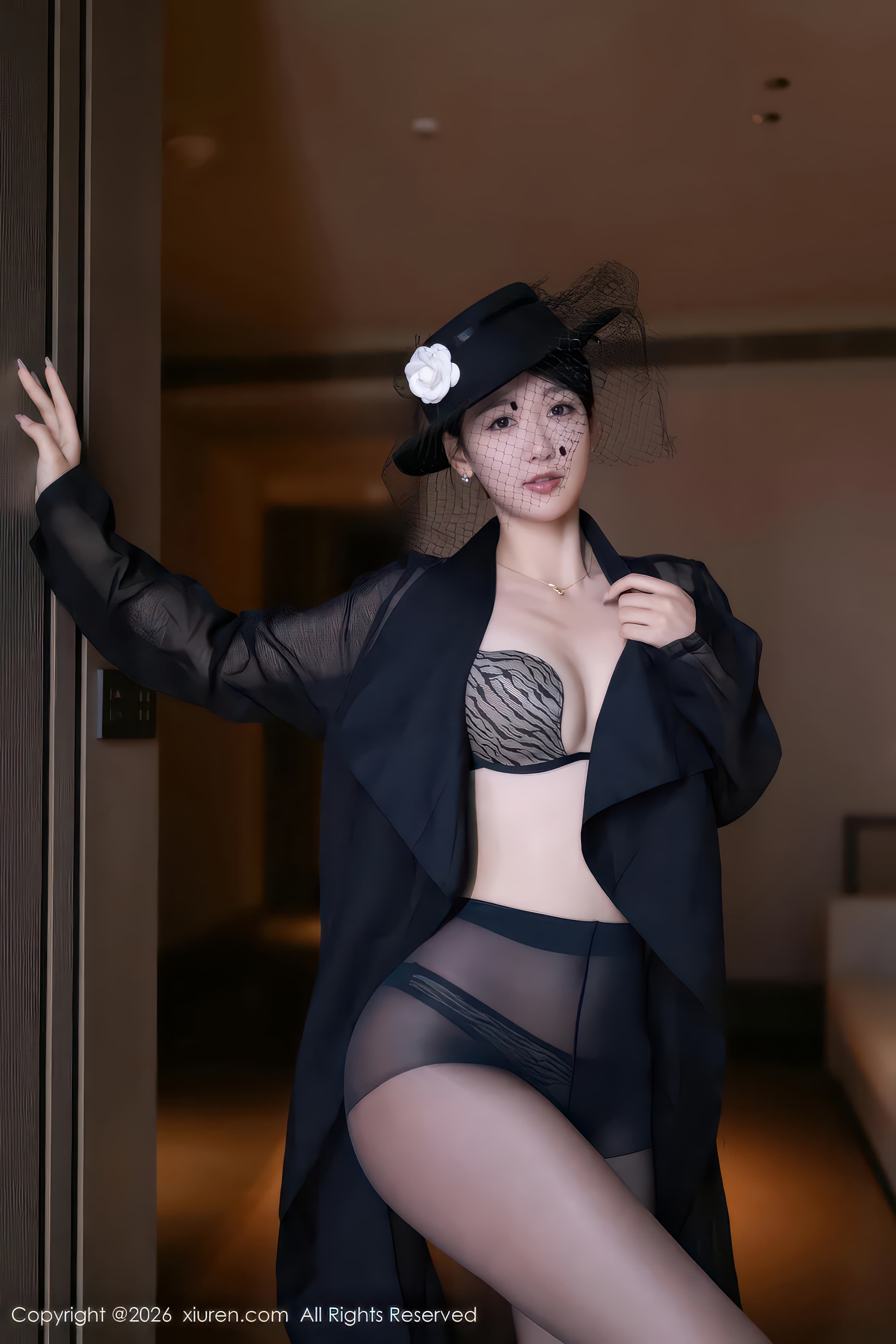 人气模特唐安琪可甜可咸黑丝内衣绝美高清写真