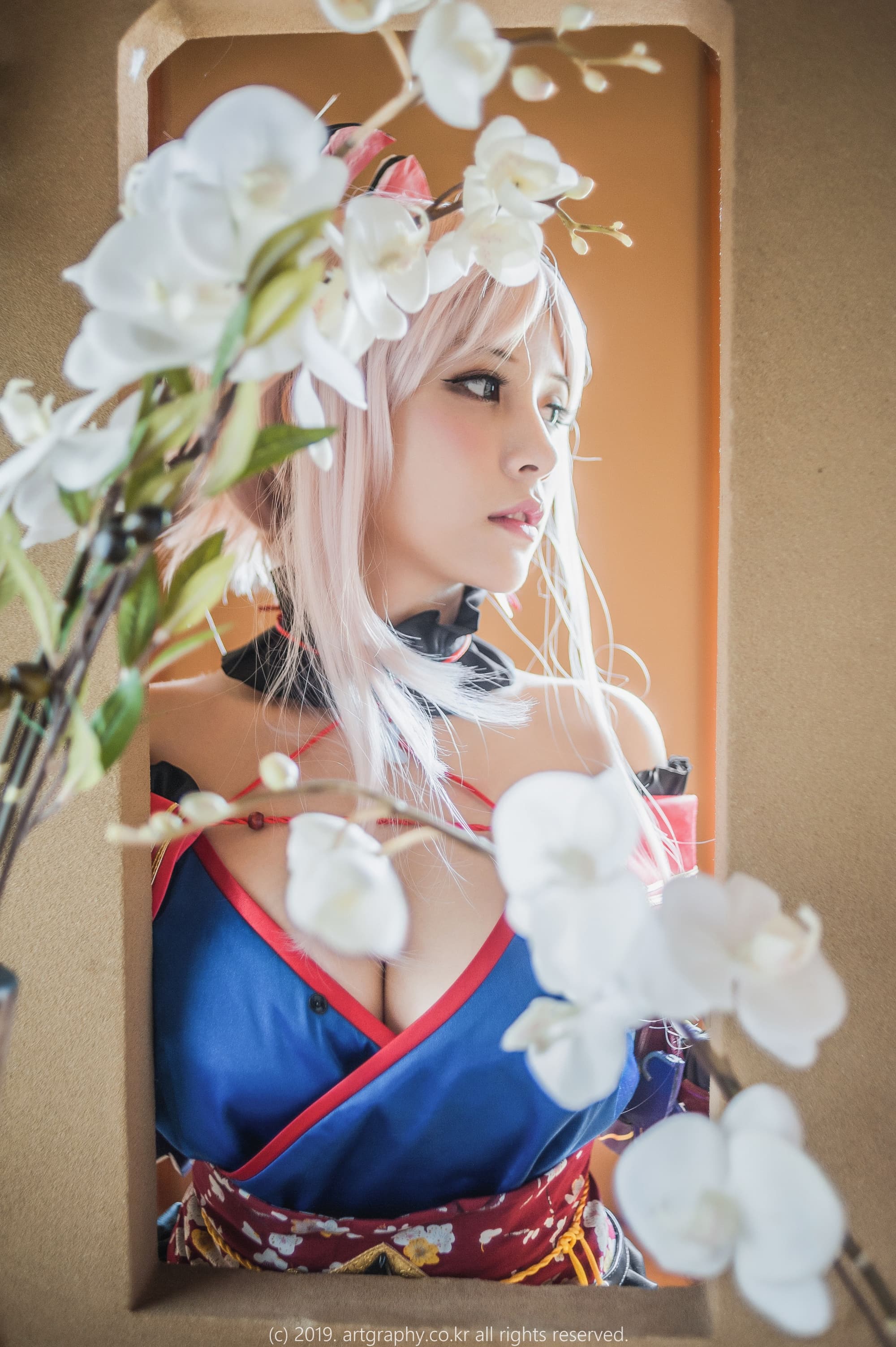 人气美少女夏美酱cosplay宮本武蔵内衣美臀高清写真