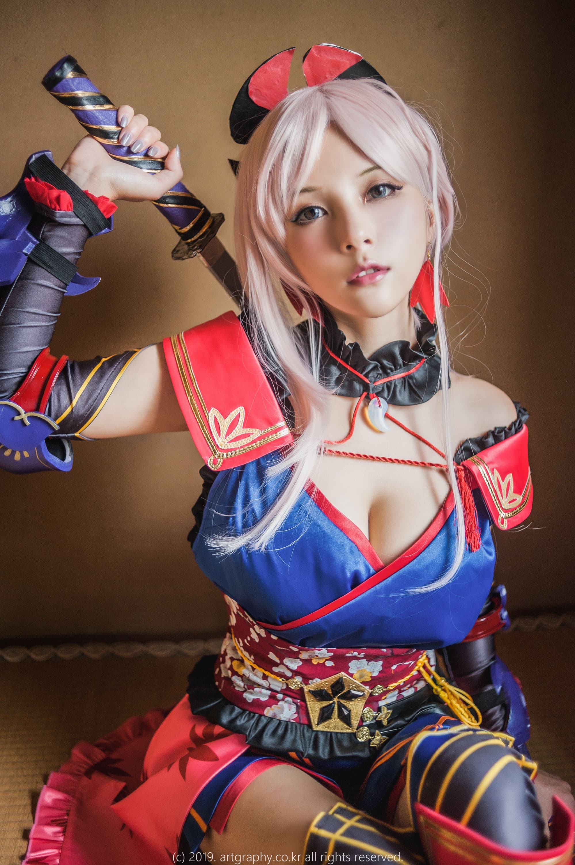 人气美少女夏美酱cosplay宮本武蔵内衣美臀高清写真