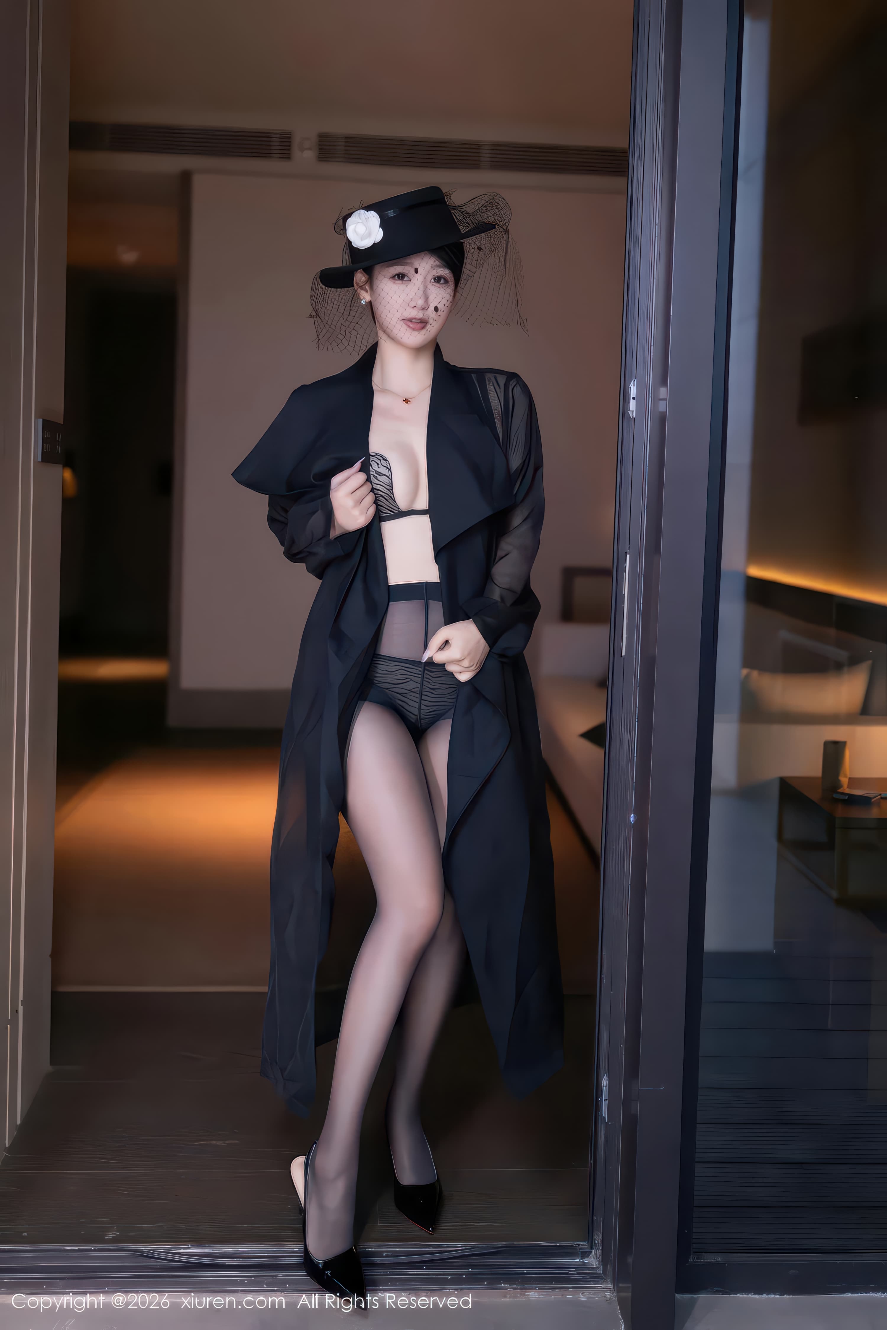 人气模特唐安琪可甜可咸黑丝内衣绝美高清写真
