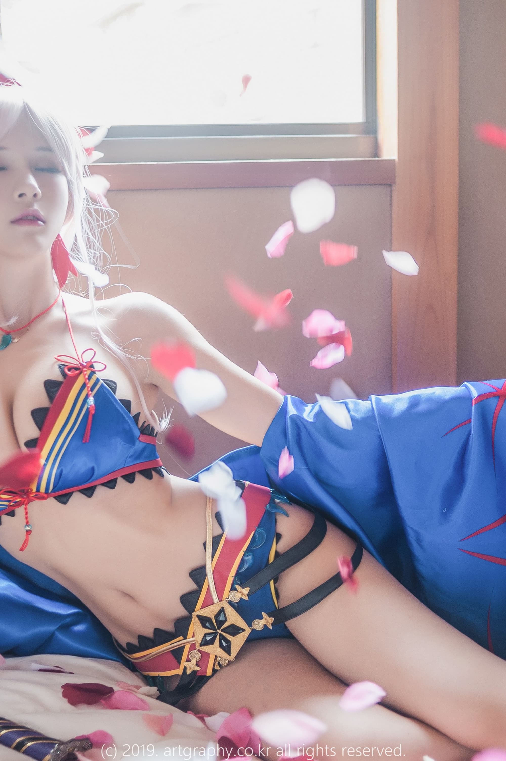 人气美少女夏美酱cosplay宮本武蔵内衣美臀高清写真