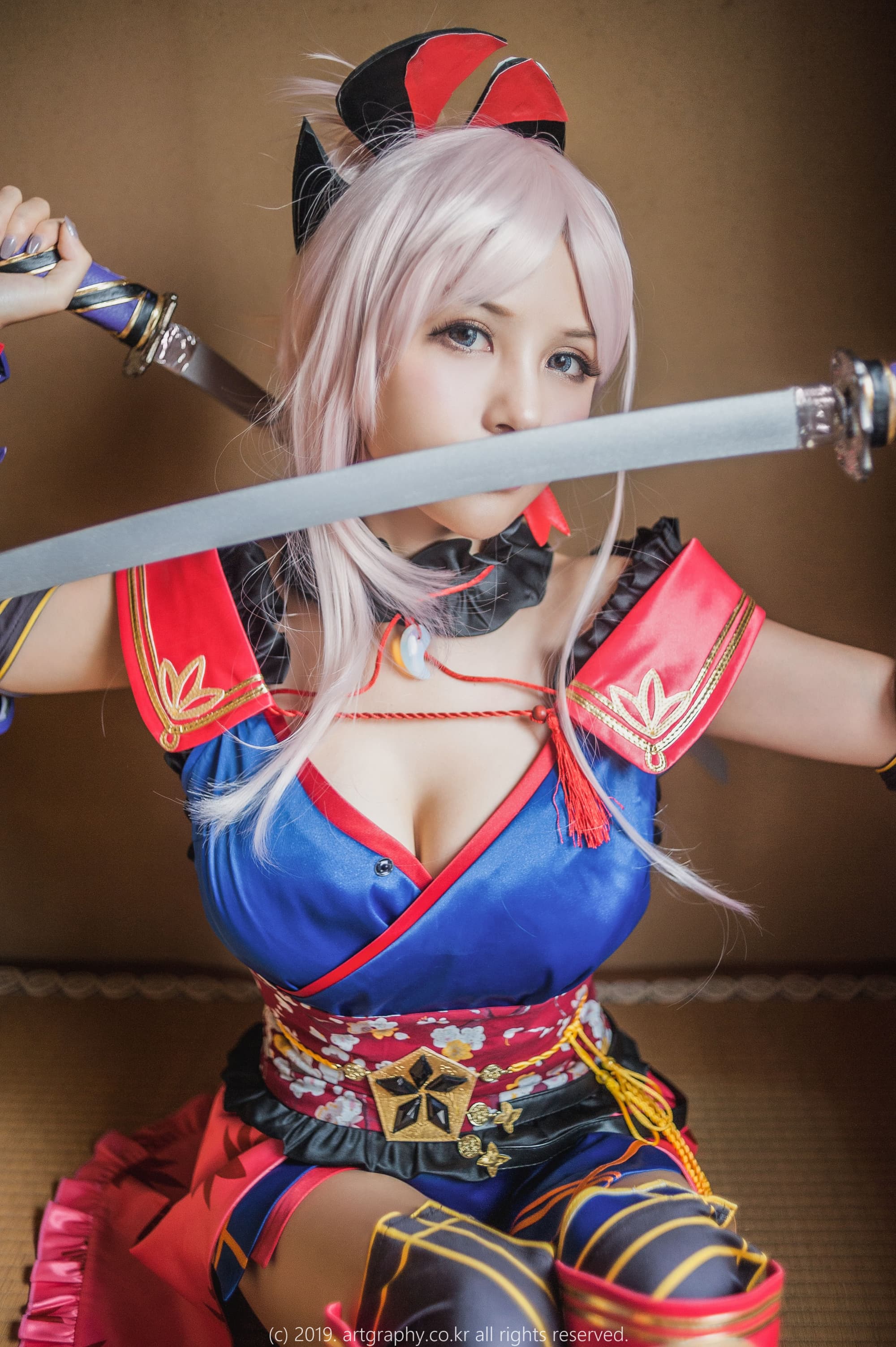 人气美少女夏美酱cosplay宮本武蔵内衣美臀高清写真