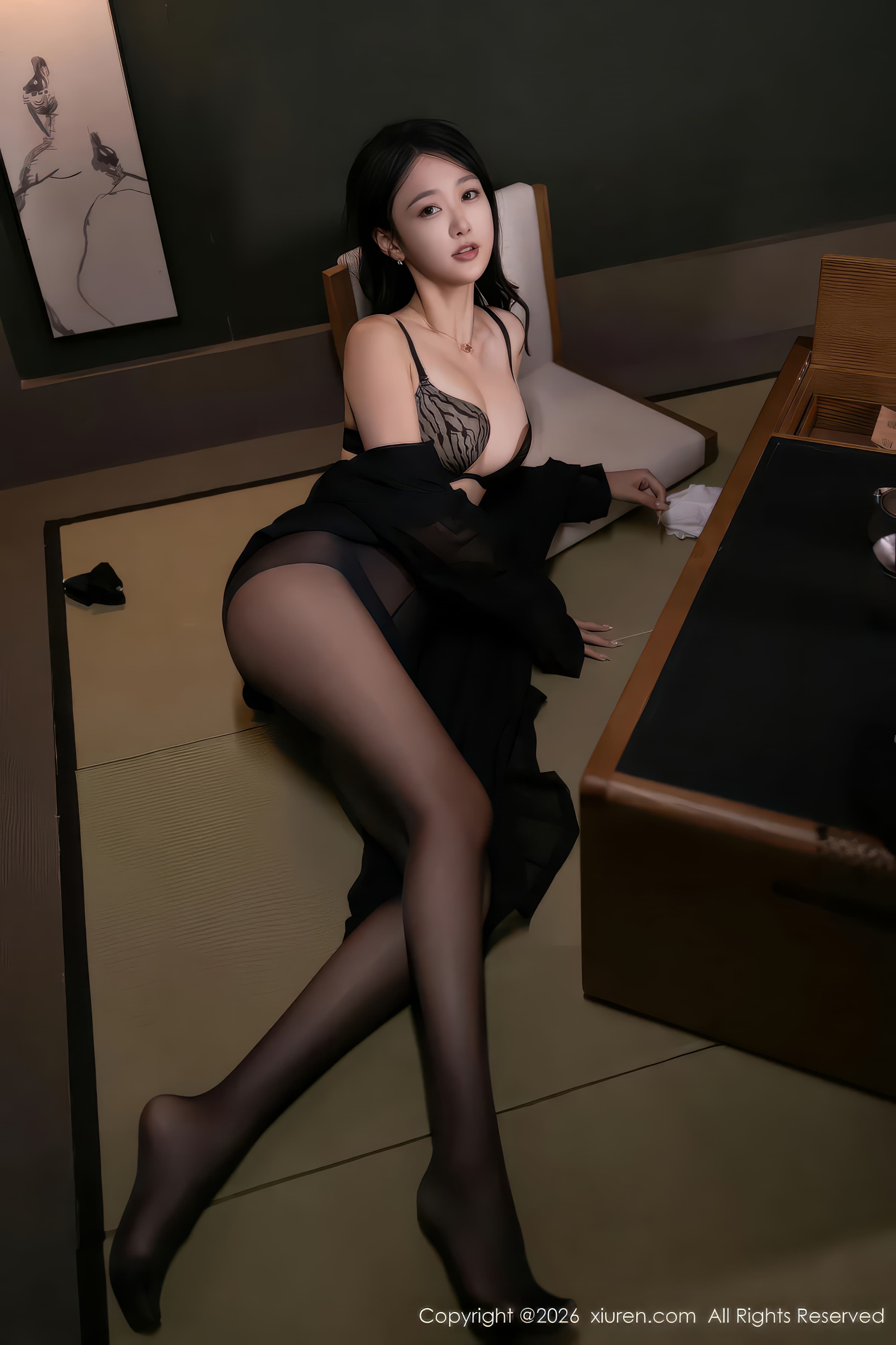 人气模特唐安琪可甜可咸黑丝内衣绝美高清写真
