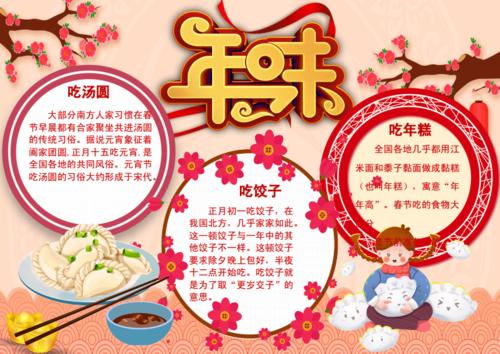 春节节日饮食手抄报