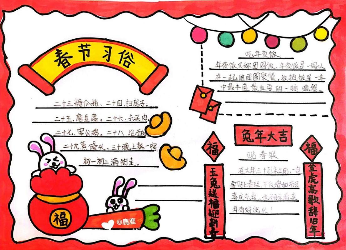 春节习俗手抄报六年级
