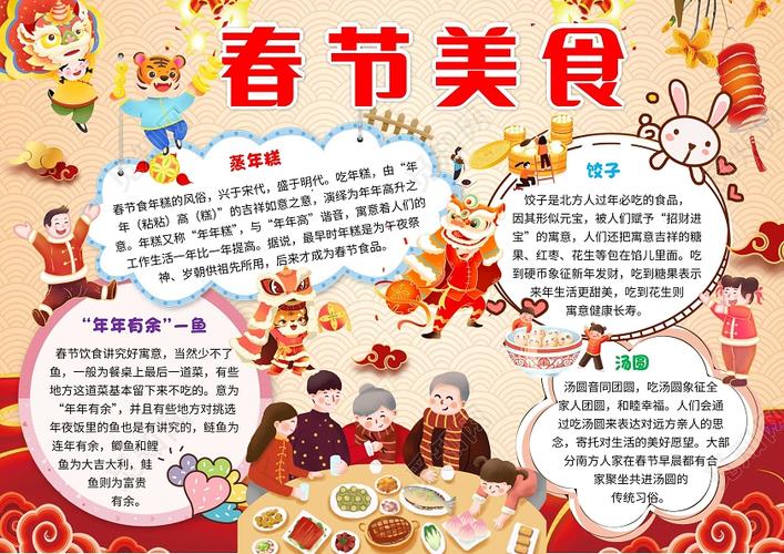 春节节日饮食手抄报