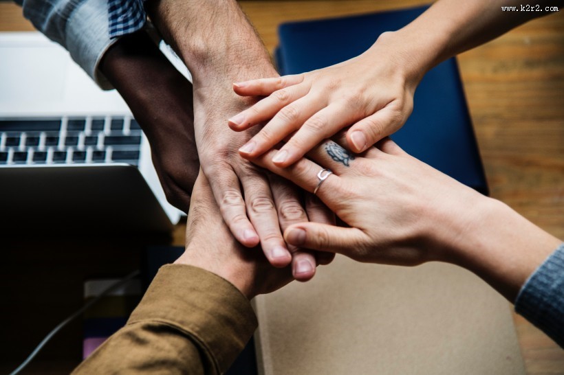 团队合作的手势图片