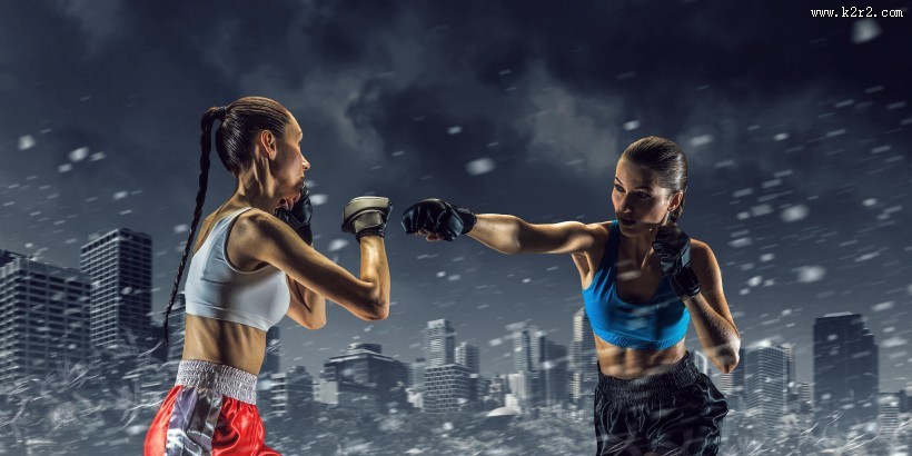 女人拳击比赛场上的图片