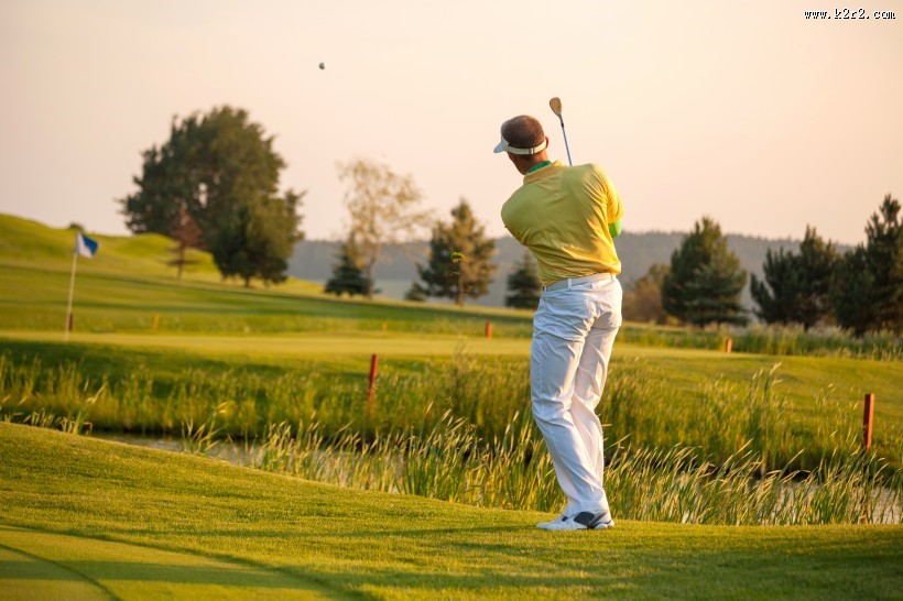 草地打高尔夫的男人图片大全