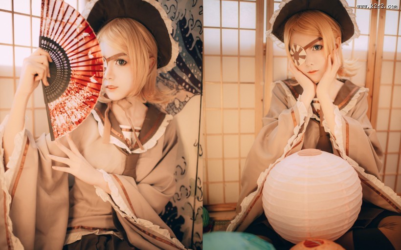 唯美和风镜音铃COS图片大全