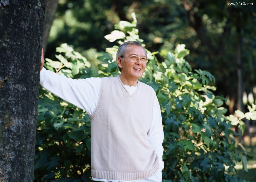 树下休闲老年男性图片大全