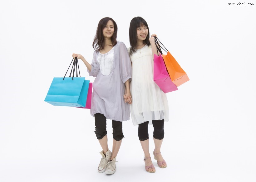 女性购物特写图片