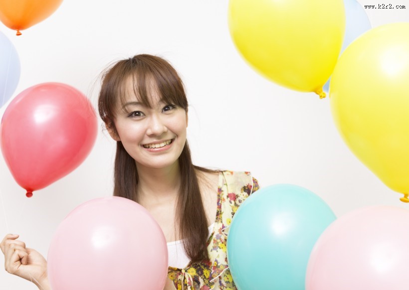 女孩和气球图片