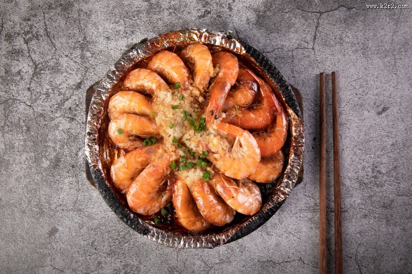 鲜美可口蒜蓉大虾图片