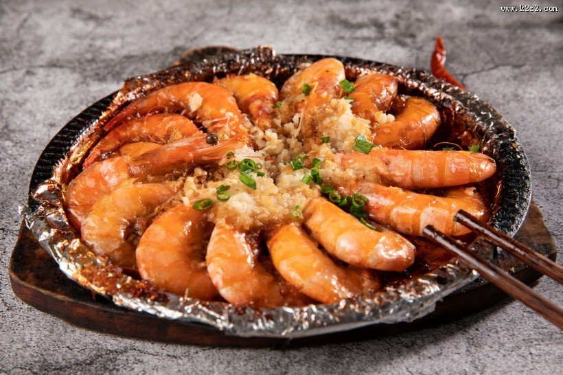鲜美可口蒜蓉大虾图片