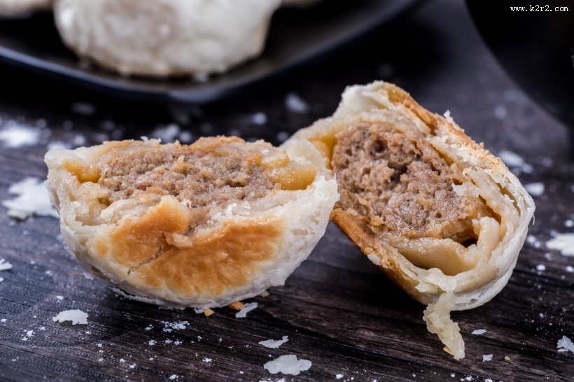 超级好吃的苏式鲜肉月饼图片