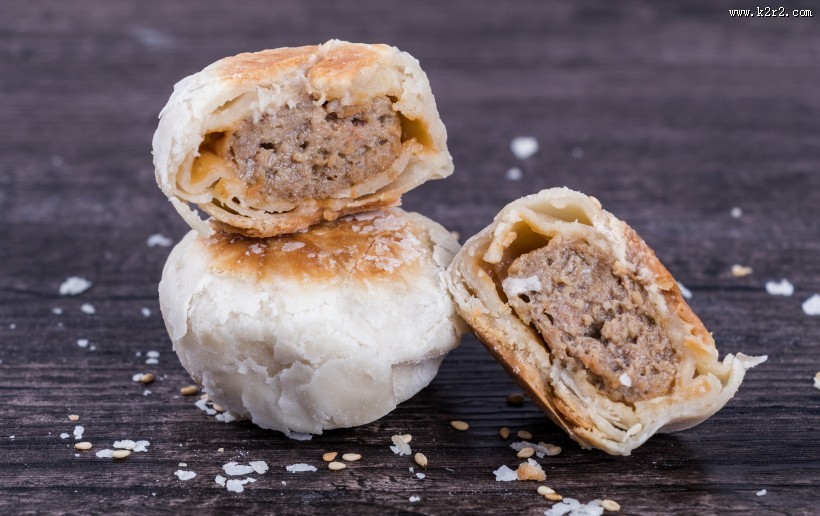 超级好吃的苏式鲜肉月饼图片