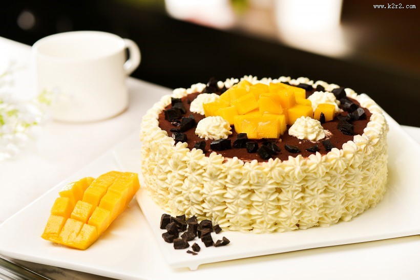 美味好吃的芒果蛋糕图片