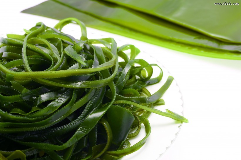 绿色鲜嫩的海带图片