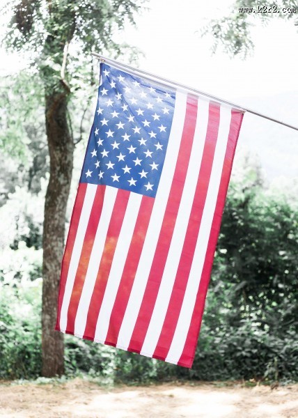 飘动的美国国旗图片