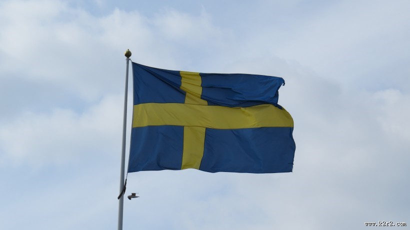 飘扬的瑞典国旗图片