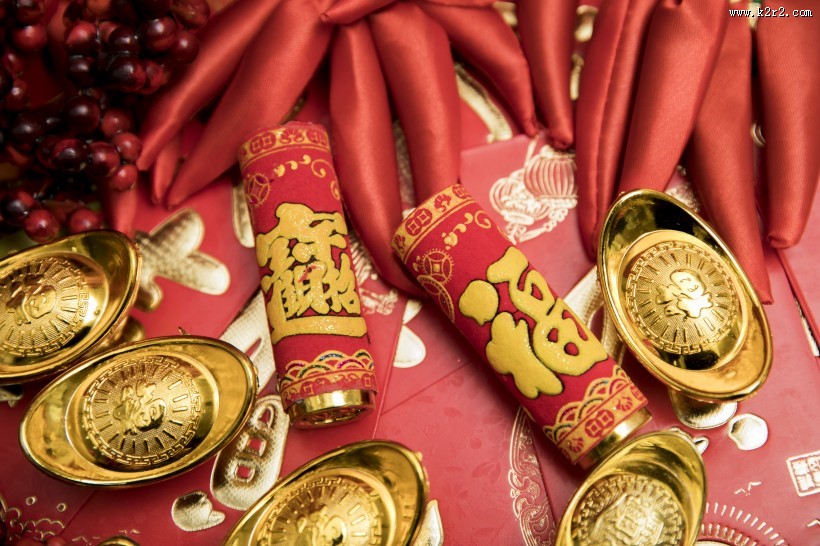 新年福气金元宝图片大全