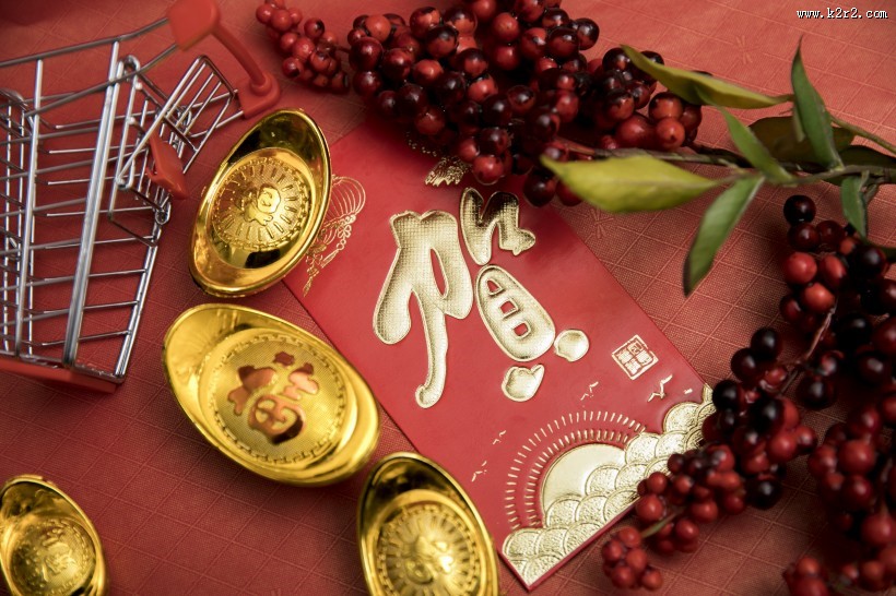 新年福气金元宝图片大全