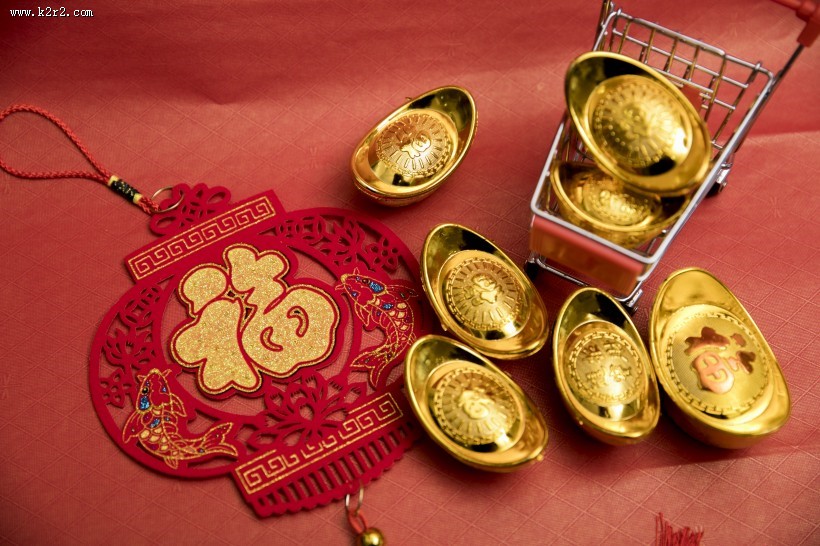 新年福气金元宝图片大全