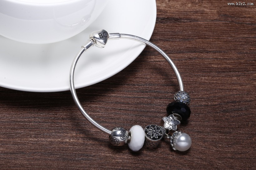 精美的银项链图片