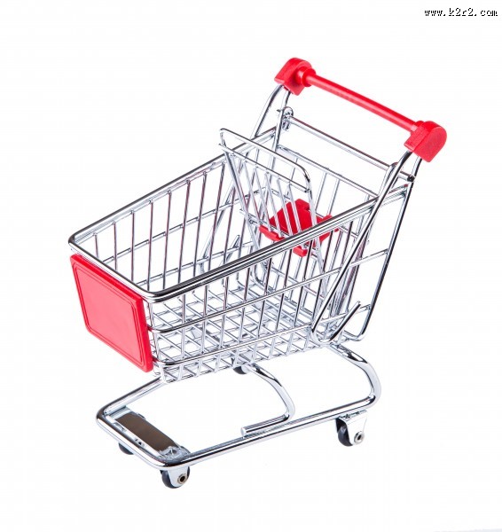 购物车与钞票图片