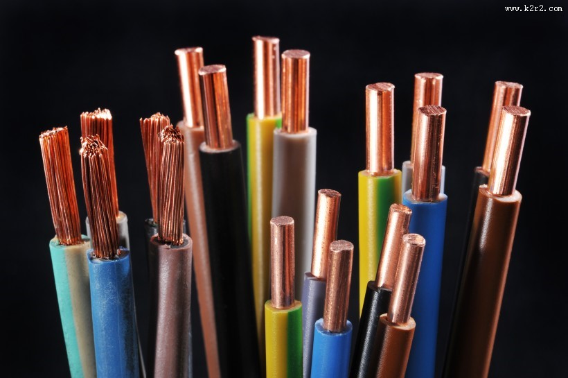 光纤电线特写图片