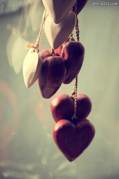 木质爱心形状挂饰图片大全