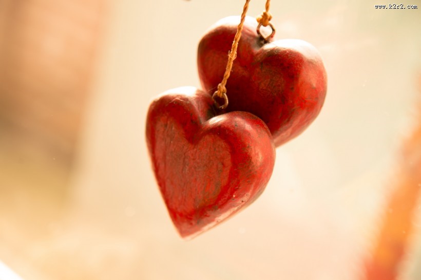 木质爱心形状挂饰图片大全