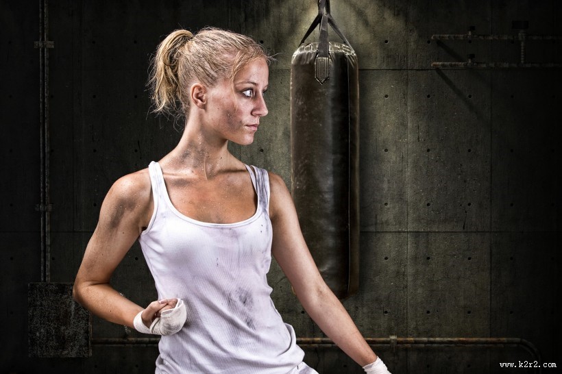 女子搏击运动图片