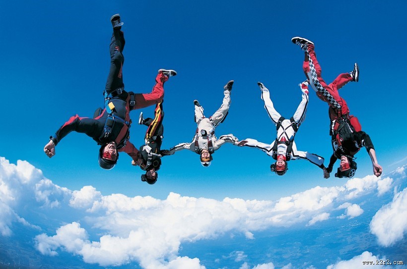 高空跳伞图片