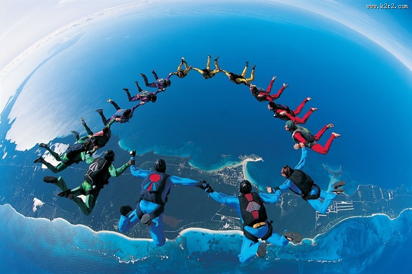 高空跳伞图片