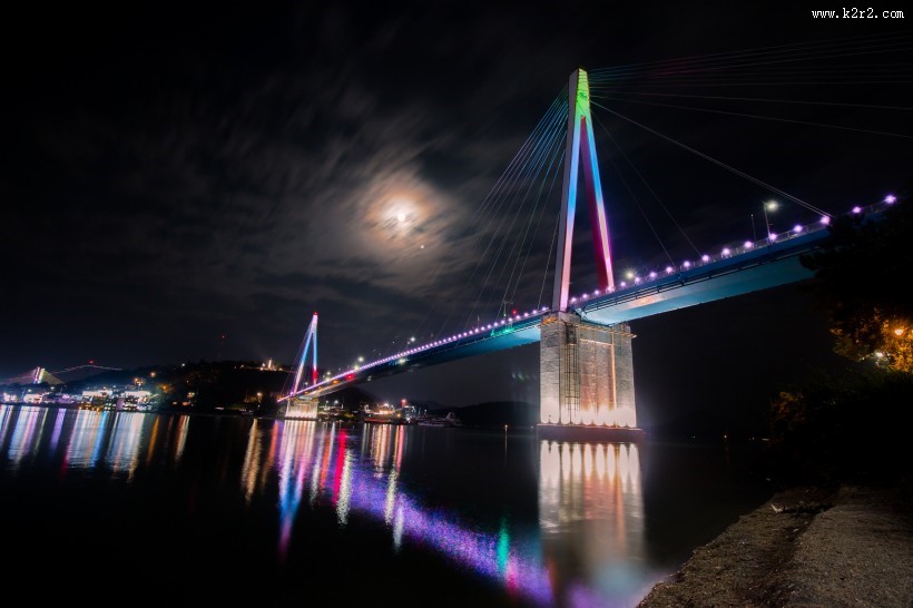 高架大桥美丽夜景图片