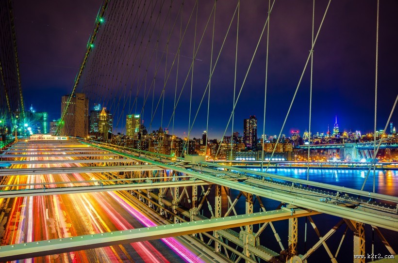 高架大桥美丽夜景图片