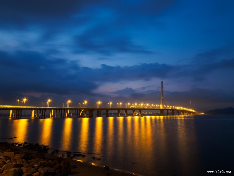 高架大桥美丽夜景图片